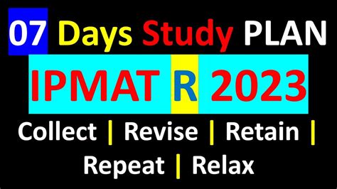 7 Days Study Plan Ipm Rohtak 2023 Collect Revise Retain Repeat