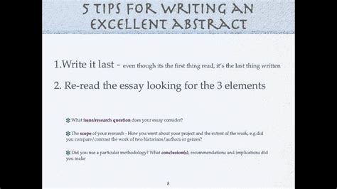 Working papers need to be submitted via email to your chair no later than october 15th. How to write an excellent Extended Essay Abstract - YouTube