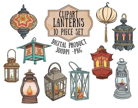 Lantern Clipart Rustic Lantern Asian Lantern Lantern Etsy Lantern