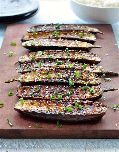 Add the jalapeños, garlic, ginger, and white scallion parts and cook, stirring, for 2 to … Grilled Miso Glazed Japanese Eggplant | RecipeTin Eats