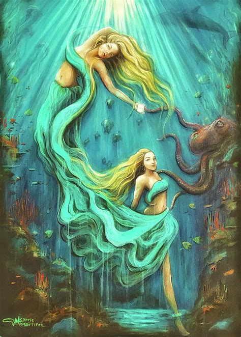 The Mermaids T Painting By Carrie Martinez Pixels