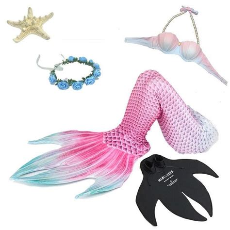 Mermaid Tail With Monofin Bikini Swimmable Cosplay Costume Mermaid Tail