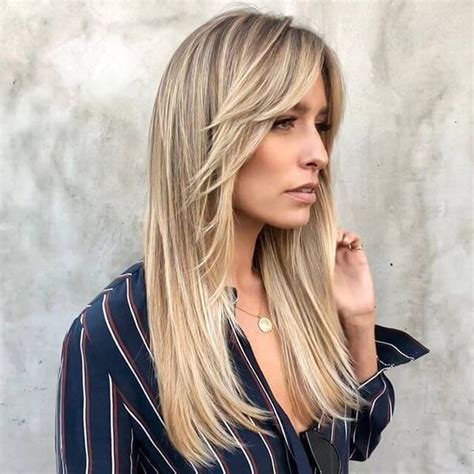 Long layered hair with bangs over 50, you can use layered and fringe hairstyles with straight side parting or middle parting. Long Layered Haircuts with Bangs, Long Layered Hair in 2019