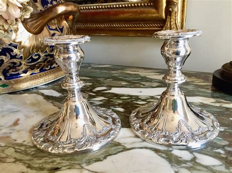 Gorham Silver Candlestick Holders Silver Plate Tapered Candlestick
