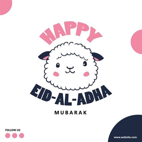 Premium Vector Eid Al Adha Greeting Cute Sheep Cartoon Islamic Eid