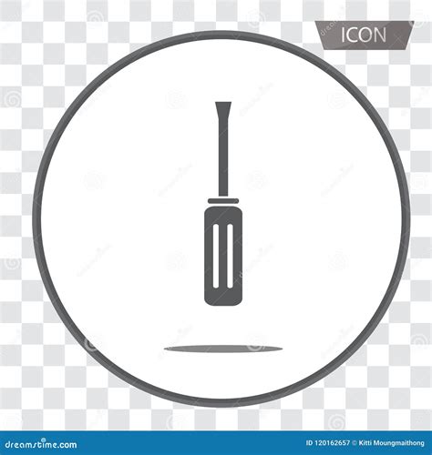 Screwdriver Icon Or Tool Symbols Isolated On Background Stock Vector