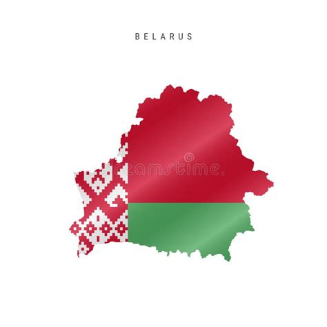 Belarus Detailed Flag Map Detailed Silhouette Waving Flag Vector