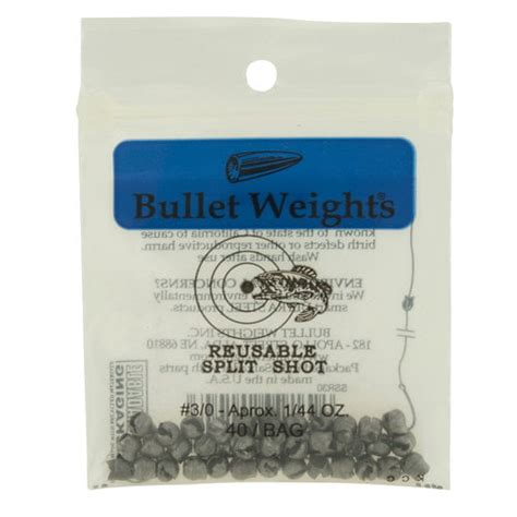 Bullet Weights Ssr30 24 Lead Reusable Split Shot Size 30 Fishing