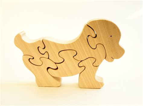 Wooden Dog Wooden Puzzle Etsy