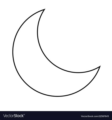 Cute Moon Cartoon In Black And White Royalty Free Vector