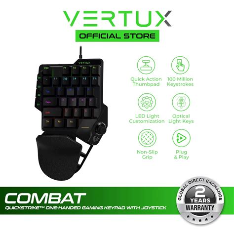 Vertux Combat Single Handed All In One Gaming Keypad With Joystick