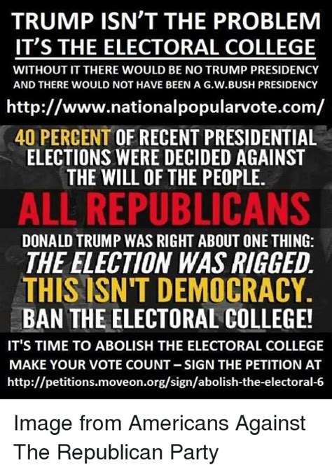 Trump Isnt The Problem Its The Electoral College Without It There Would Be No Trump Presidency