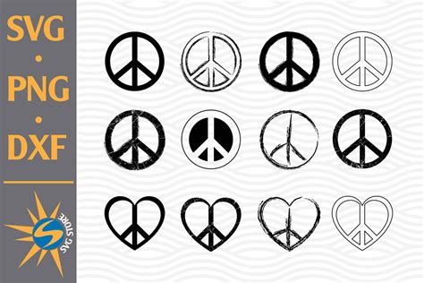 Peace Sign Svg Png Dxf Digital Files Include By Svgstoreshop