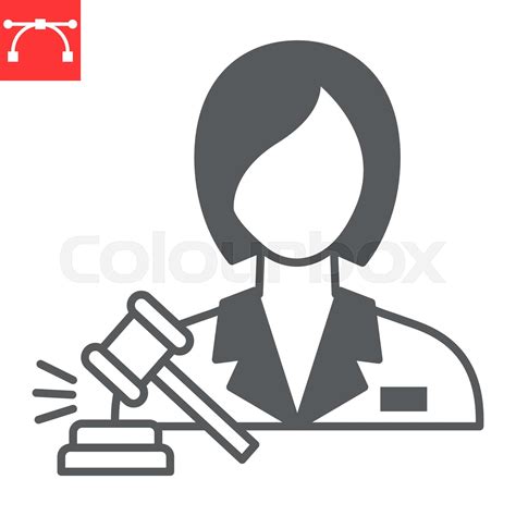 Woman Lawyer Glyph Icon Stock Vector Colourbox