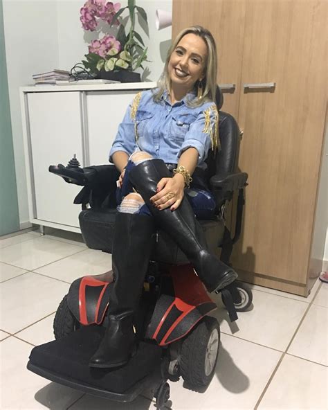 Quadriplegic Wheelchair Enjoy Life Leather Boots Attractive Lady