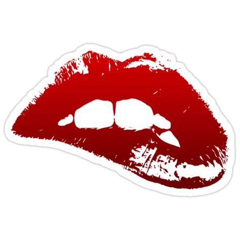 Lip Bite Red Stickers By Like Redbubble