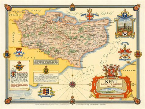 Battle Of Britain 1940 Kent England Wwii Pictorial Map Battlemaps