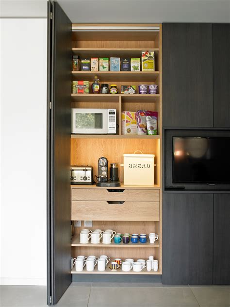 Breakfast Cabinet With Bi Fold Doors Contemporary Kitchen London