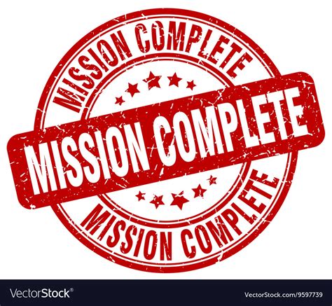 Mission complete stamp Royalty Free Vector Image