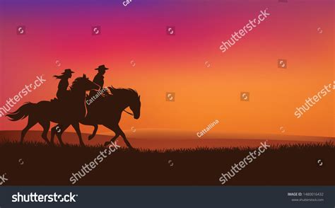 1258 Cowboy Cowgirl Riding Into Sunset Images Stock Photos And Vectors