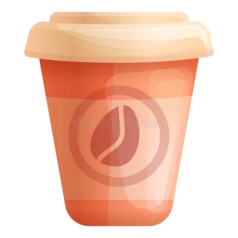 Paper Coffee Cup Icon Cartoon Style Stock Vector Illustration Of
