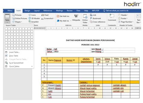 Contoh Rekap Absensi Karyawan Excel Contoh Format Untuk Menghitung