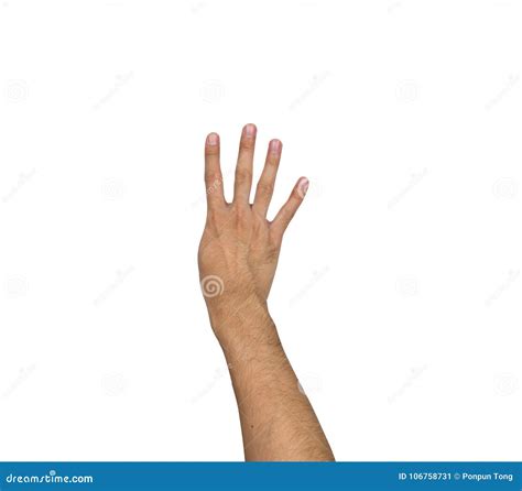 Four Fingers Hand Gesture Isolated Stock Image Image Of Path Hand