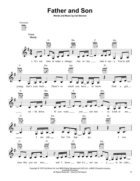 Yusufcat Stevens Father And Son Sheet Music Notes Download Printable Pdf Score 161504