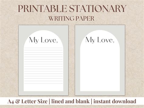 Love Letter Printable A4 And Letter Size Love Letter Paper Etsy