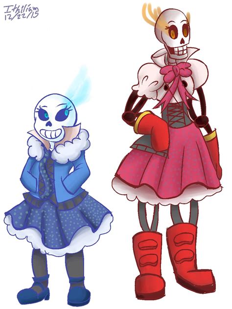 Undertale Sans And Papyrus Genderbend By Ithiliam On Deviantart