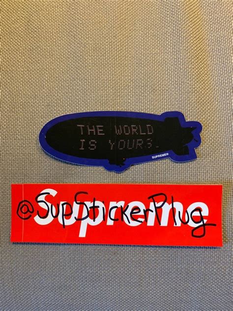 Supreme Supreme Sticker Scarface Blimp The World Is Yours Grailed