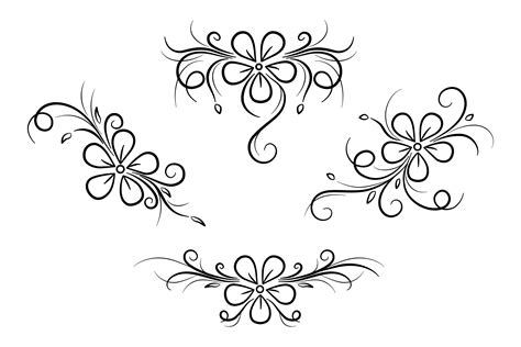 Flowers Swirls And Curls Design Element Graphic By Aghadhia Art