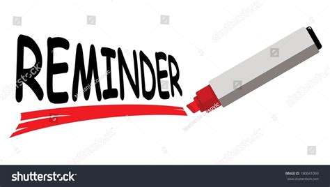 Red Marker Underlining Word Reminder Stock Vector Royalty Free