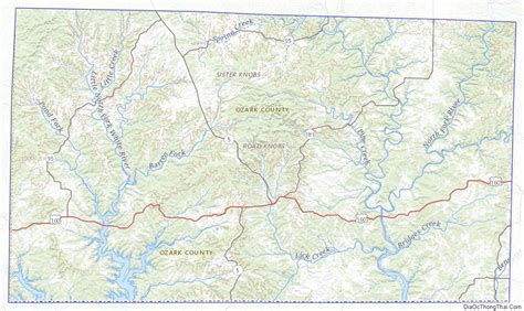 Map of Ozark County Missouri Địa Ốc Thông Thái