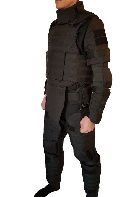 Black Set Of Body Armor Gear Protection Bulletproof Tactical Vest