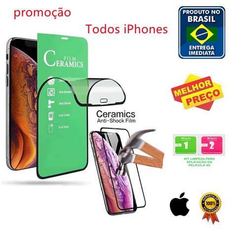 película 9d 3d iphone cerâmica gel hidrogel flexível 6 7 8 plus xr 11 12 13 14 promax desconto