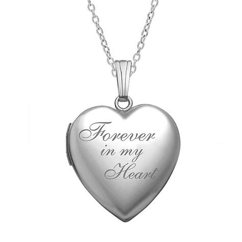 Forever In My Heart Locket Necklace That Holds Pictures In Sterling