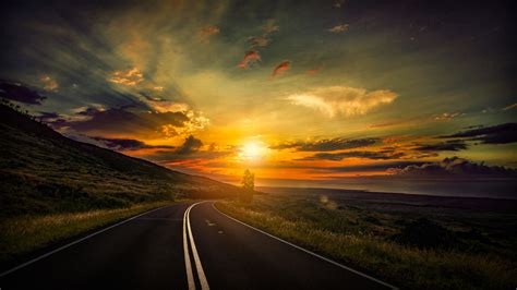 5120x2880 Cool Sunset Road View 8k 5k Hd 4k Wallpapers Images