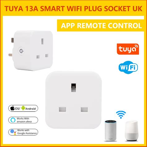 Tuya 13a Smart Wifi Plug Socket Uk With Power Energy Monitor Remote