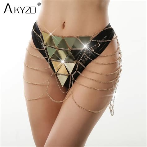 AKYZO Acrylic Sequin Metal Chain A Line Skirt Women Sexy Hollow Out