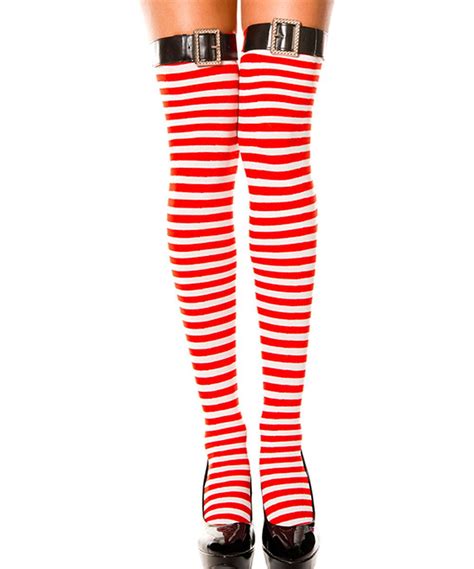 look at this zulilyfind red and white stripe thigh high tights by zulilyfinds thigh high tights