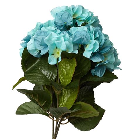 Frequent special offers and discounts up to 70% off for all products! Faux Teal Hydrangea Silk Flower Bush - Spring + Summer ...