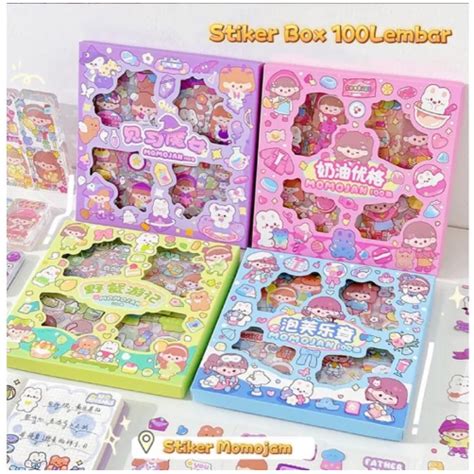 Jual Momojan Sticker Box Aesthetic Karakter Korea Anak Isi Lembar