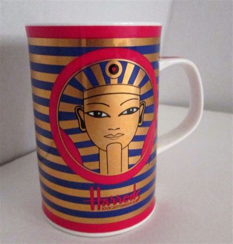 Harrods Knightsbridge Advertising Mug Egyptian Fine Bone China King Tut