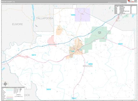 Macon County Wall Map Premium Style Images And Photos Finder