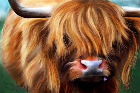 Highland Cow Painting By Michelle Wrighton