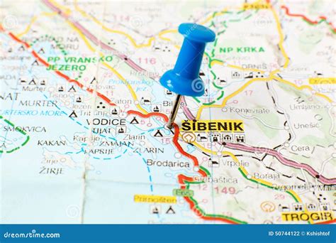 Landmarks On Map Of Croatia Sibenik Stock Photo Image 50744122