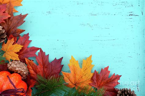 Autumn Fall Rustic Wood Background Photograph By Milleflore Images