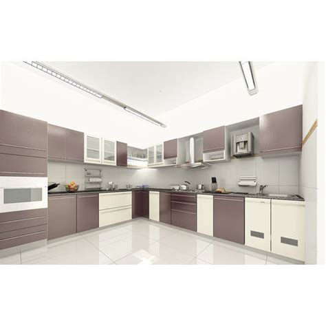 Frosty White L Shaped Modular Kitchen At Rs 2250square Feet L Shaped