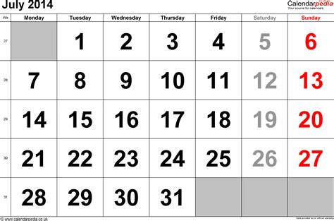 Calendar July 2014 Uk Bank Holidays Excelpdfword Templates